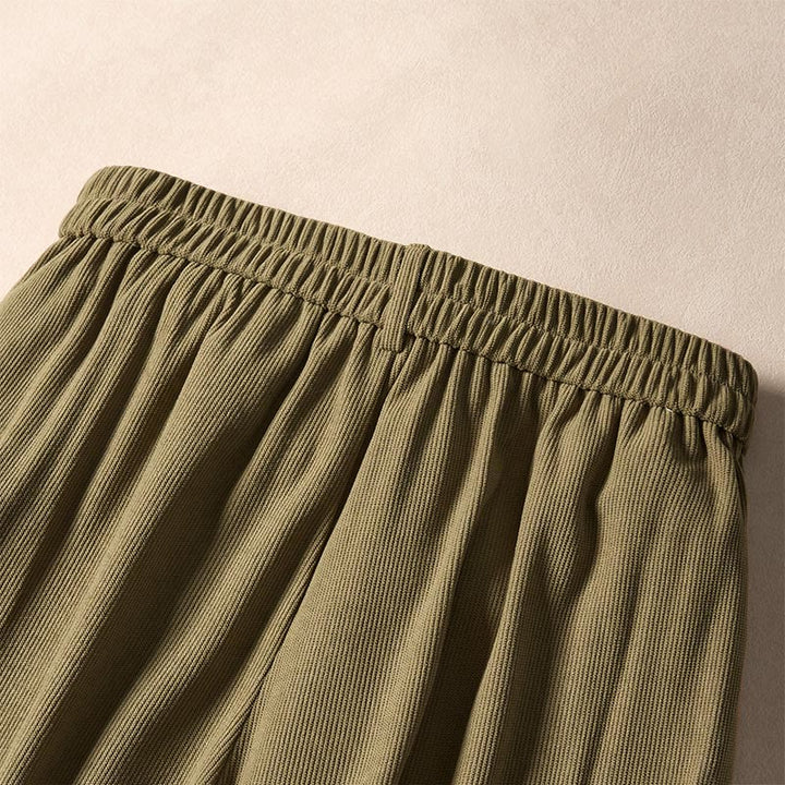 Pantaloni harem a vita alta in velluto a coste da donna Buddha Stones Commute Fall con tasche - image 3