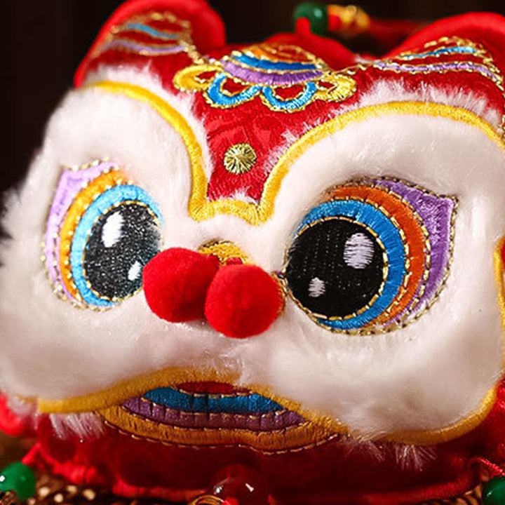 Ricamo Buddha Stones, anno del cavallo, carattere Fu, forma di moneta di rame, decorazione da appendere con filo rosso - image 8