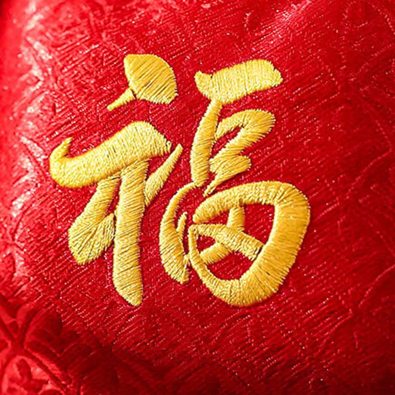 Ricamo Buddha Stones, anno del cavallo, carattere Fu, forma di moneta di rame, decorazione da appendere con filo rosso - image 3