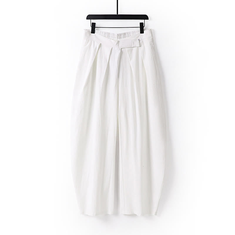 Pantaloni da uomo in cotone e lino con tasche, modello Buddha Stones, gamba dritta e cerniera - Bianco - US/UK/AU54, EU64 (9XL) - image 10