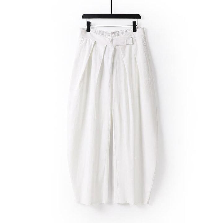 Pantaloni da uomo in cotone e lino con tasche, modello Buddha Stones, gamba dritta e cerniera - Bianco - US/UK/AU54, EU64 (9XL) - image 10