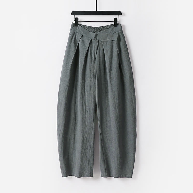 Pantaloni da uomo in cotone e lino con tasche, modello Buddha Stones, gamba dritta e cerniera - Grigio - US/UK/AU54, EU64 (9XL) - image 0