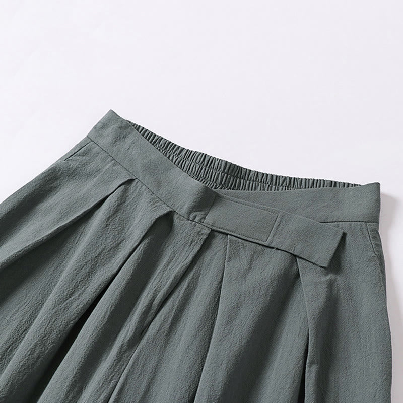 Pantaloni da uomo in cotone e lino con tasche, modello Buddha Stones, gamba dritta e cerniera - image 2