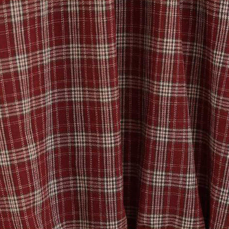 Gonna in cotone con motivo scozzese da donna Buddha Stones con tasche - image 9