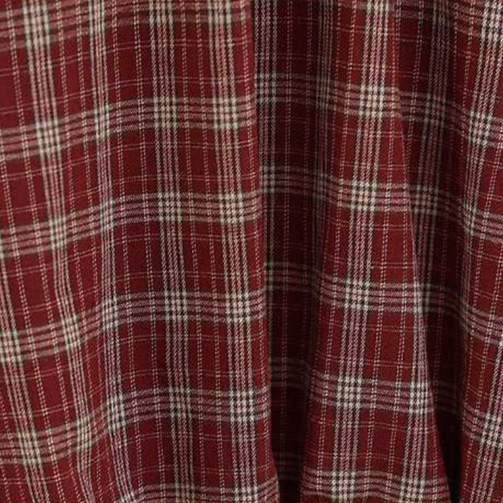 Gonna in cotone con motivo scozzese da donna Buddha Stones con tasche - image 9