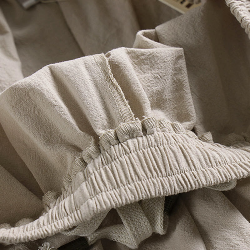 Pantaloni da uomo in cotone e lino con coulisse, alla caviglia, affusolati, con tasche, modello Buddha Stones - image 10