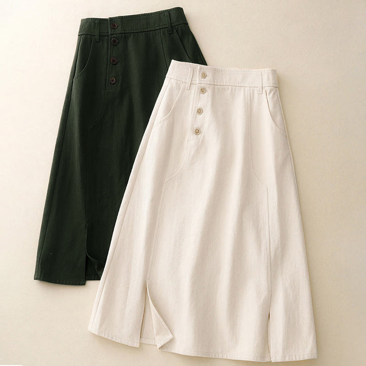 Gonna da donna in cotone semplice con tasche Buddha Stones - image 16