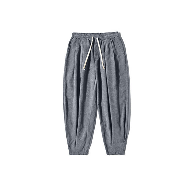 Pantaloni harem da uomo in velluto a coste con fodera in pile, stile retrò, con tasche, modello Buddha Stones - image 34