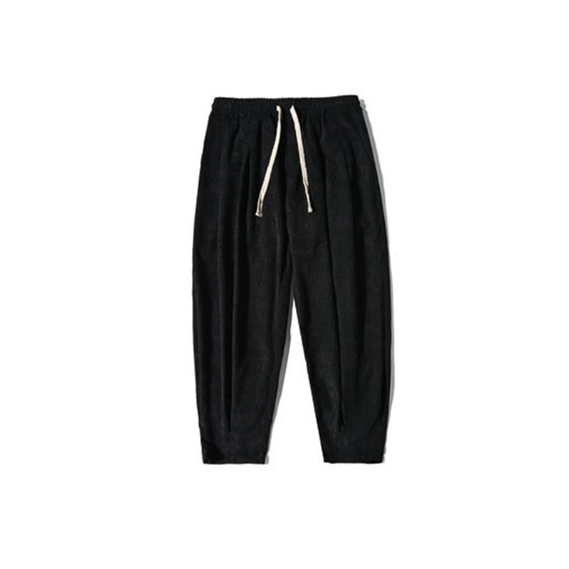 Pantaloni harem da uomo in velluto a coste con fodera in pile, stile retrò, con tasche, modello Buddha Stones - image 45