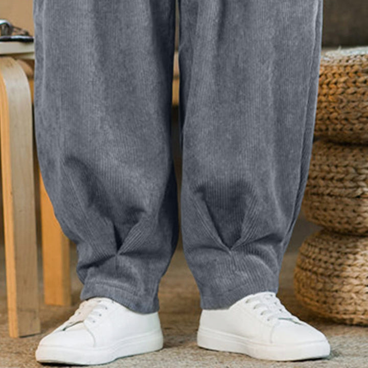 Pantaloni harem da uomo in velluto a coste con fodera in pile, stile retrò, con tasche, modello Buddha Stones - image 23