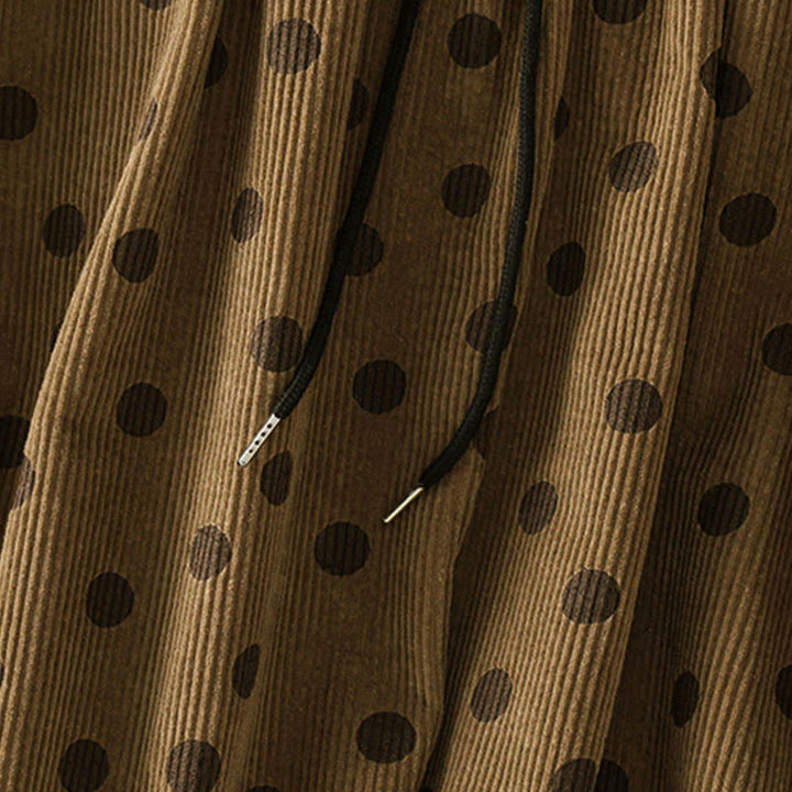 Gonna in velluto a coste con tasche da donna con motivo a pois invernali Buddha Stones - image 6