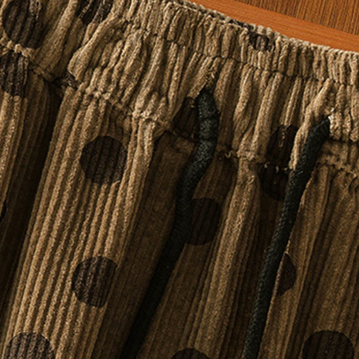 Gonna in velluto a coste con tasche da donna con motivo a pois invernali Buddha Stones - image 4