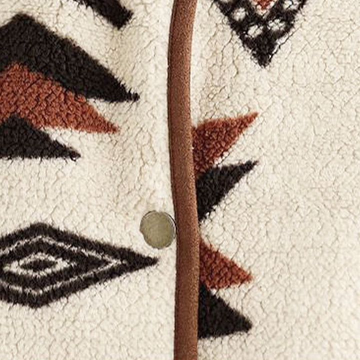 Giacca da donna in cotone a maniche lunghe con bottoni, motivo geometrico, autunno inverno, motivo Buddha Stones  - image 11