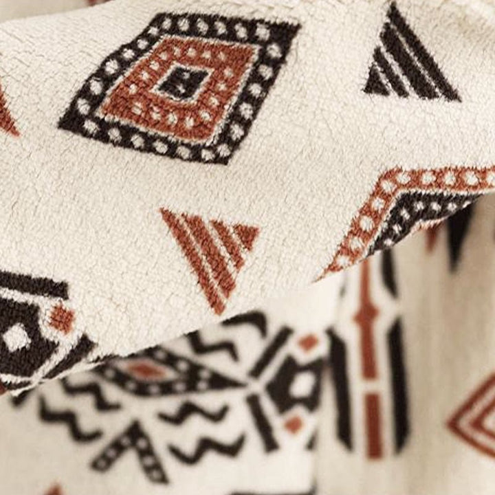 Giacca da donna in cotone a maniche lunghe con bottoni, motivo geometrico, autunno inverno, motivo Buddha Stones  - image 10