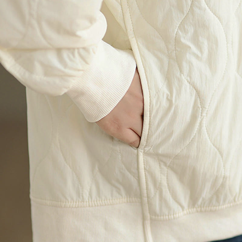 Felpa da donna in cotone con maniche lunghe e scollo rotondo, modello Buddha Stones Fall Solid Curved Design, con tasche - image 13