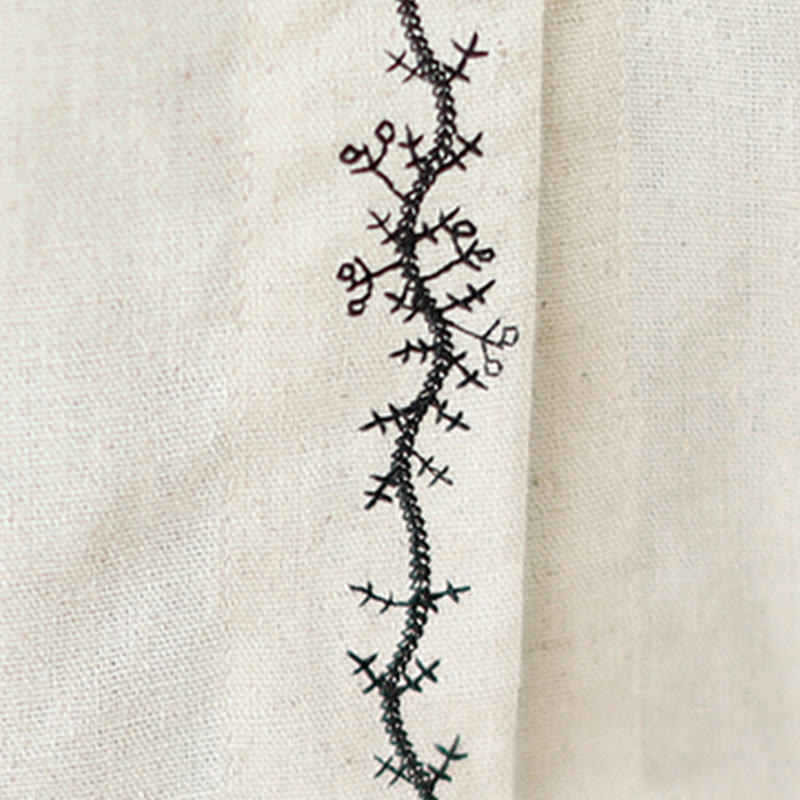 Camicia da donna in cotone con colletto alla Peter Pan, maniche lunghe, ricamo primaverile con Buddha Stones - image 10