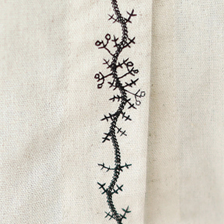 Camicia da donna in cotone con colletto alla Peter Pan, maniche lunghe, ricamo primaverile con Buddha Stones - image 10