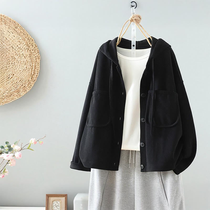 Cardigan da donna a maniche lunghe con bottoni decorativi in ​​tinta unita Buddha Stones - Nero - US8-10, UK/AU12-14, EU40-42 (2XL) - image 2