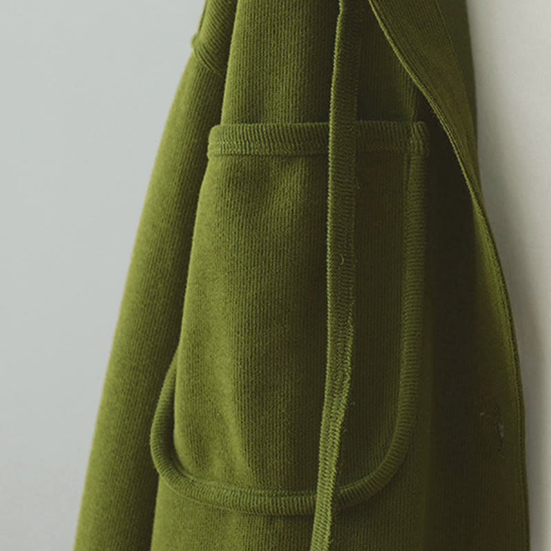 Cardigan da donna a maniche lunghe con bottoni decorativi in ​​tinta unita Buddha Stones - image 9