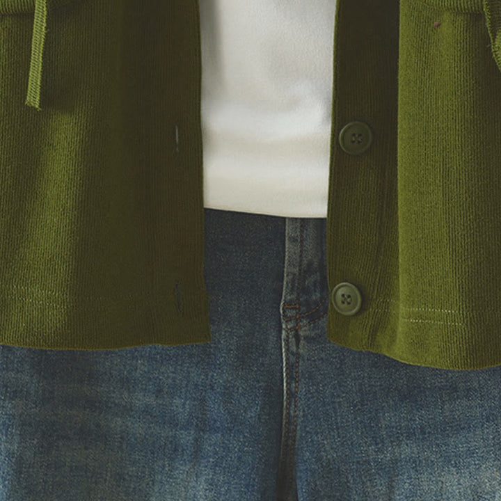 Cardigan da donna a maniche lunghe con bottoni decorativi in ​​tinta unita Buddha Stones - image 14