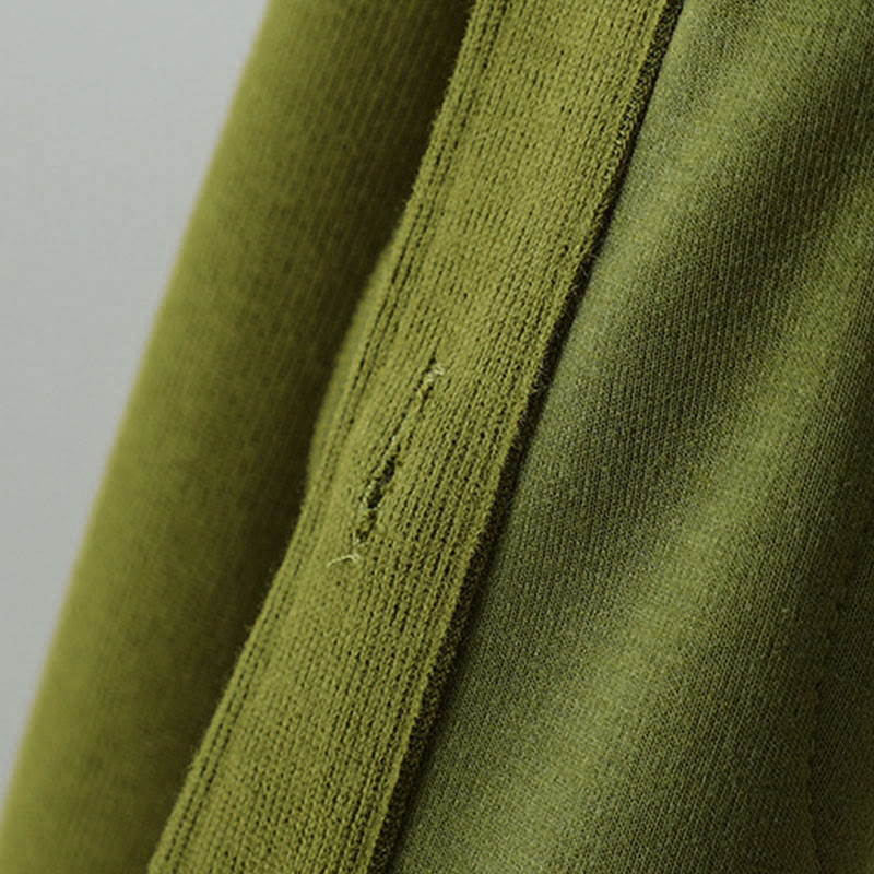 Cardigan da donna a maniche lunghe con bottoni decorativi in ​​tinta unita Buddha Stones - image 15