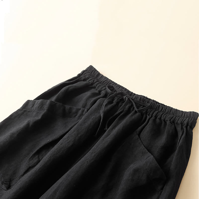 Pantaloni Capri Harem in cotone con tasche da donna Buddha Stones Commute - image 10