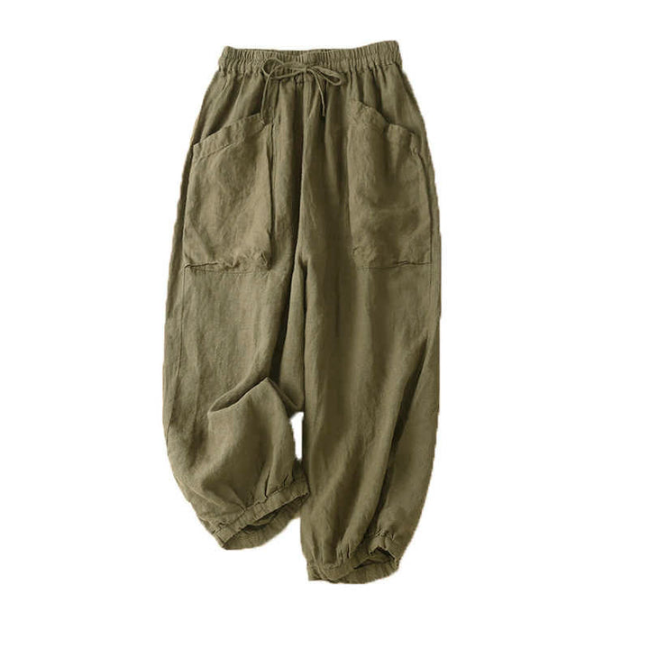 Pantaloni Capri Harem in cotone con tasche da donna Buddha Stones Commute - image 5