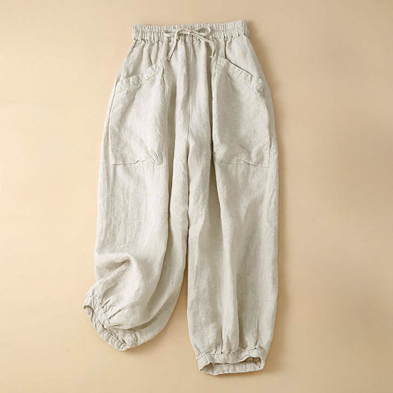 Pantaloni capri harem da donna Buddha Stones Commute con tasche - Beige - US8-10, UK/AU12-14, EU40-42 (2XL) - image 11