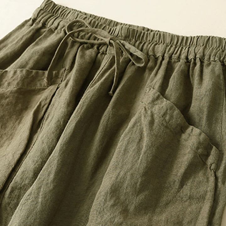 Pantaloni Capri Harem in cotone con tasche da donna Buddha Stones Commute - image 1