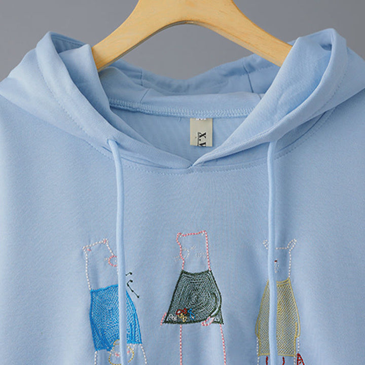 Felpa con cappuccio da donna a maniche lunghe con ricamo autunnale Buddha Stones Bear - image 8