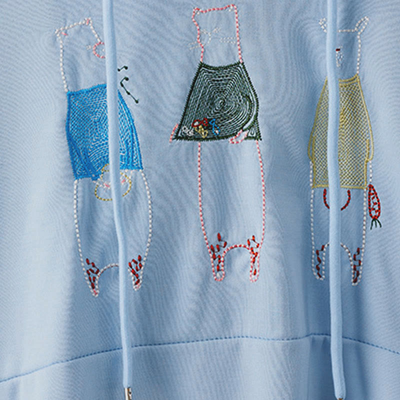 Felpa con cappuccio da donna a maniche lunghe con ricamo autunnale Buddha Stones Bear - image 13