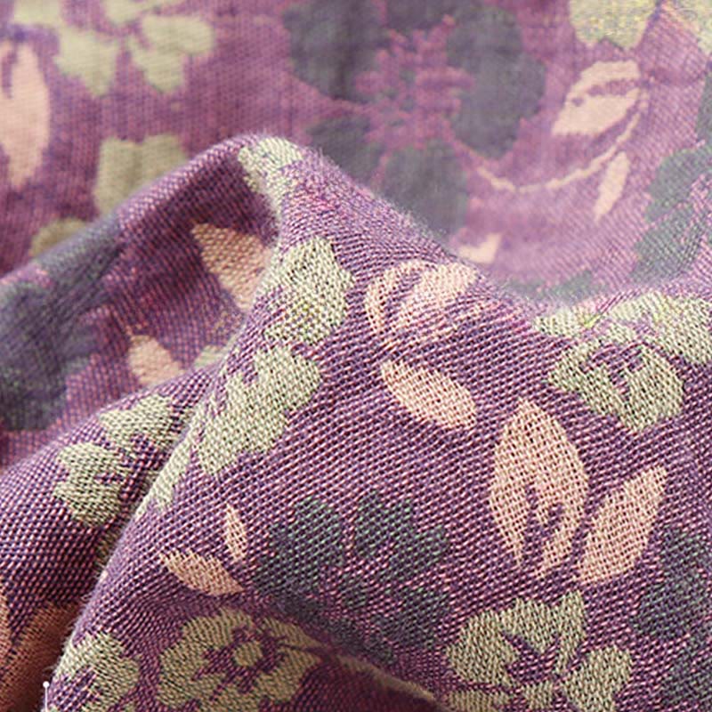 Set pigiama in cotone con scollo rotondo, manica lunga, pantaloni e camicia con bottoni a rana, motivo floreale, 2 pezzi , Buddha Stones  - image 10