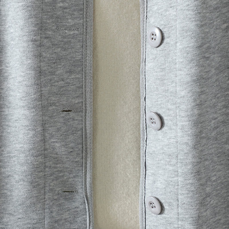 Giacca da donna in cotone a maniche lunghe con scollo a V e bottoni, semplice e semplice, Buddha Stones - image 11