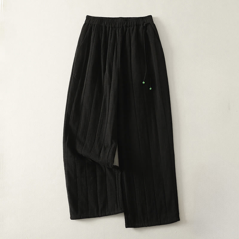 Pantaloni da donna spessi in cotone e poliestere con tasche Buddha Stones - Nero - US8-10, UK/AU12-14, EU40-42 (2XL) - image 8