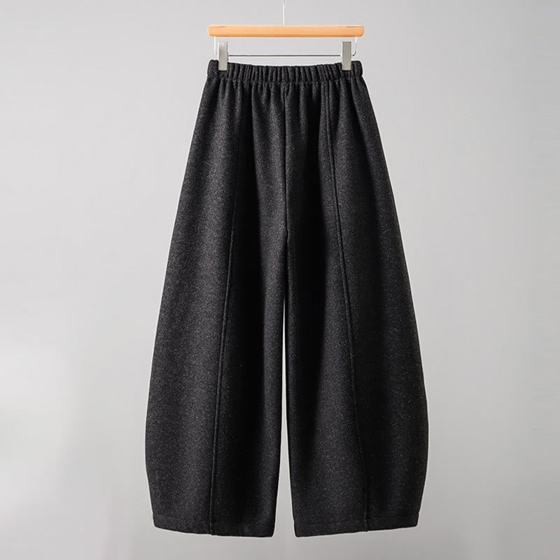 Pantaloni da donna spessi con tasche e lacci in cotone tinta unita Buddha Stones - image 1