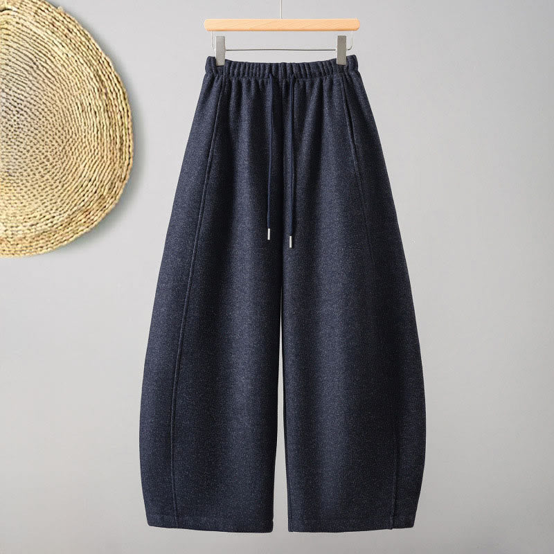 Pantaloni da donna spessi con tasche e lacci in cotone tinta unita Buddha Stones - Blu notte - US8-10, UK/AU12-14, EU40-42 (2XL) - image 7