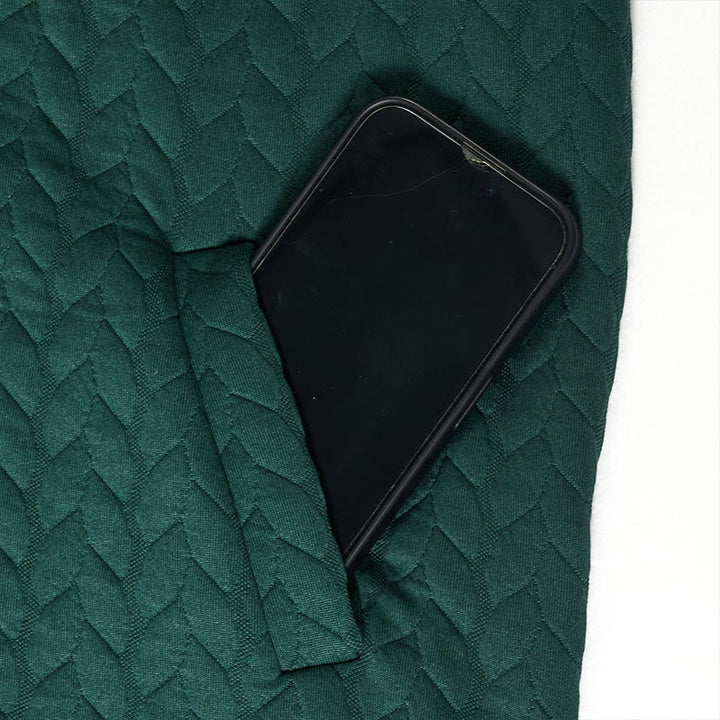 Cappotto da donna con cappuccio a maniche lunghe e tasche, modello spiga di grano autunnale Buddha Stones, di media lunghezza - image 11