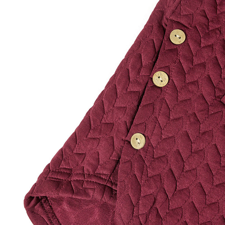 Cappotto da donna con cappuccio a maniche lunghe e tasche, modello spiga di grano autunnale Buddha Stones, di media lunghezza - image 5