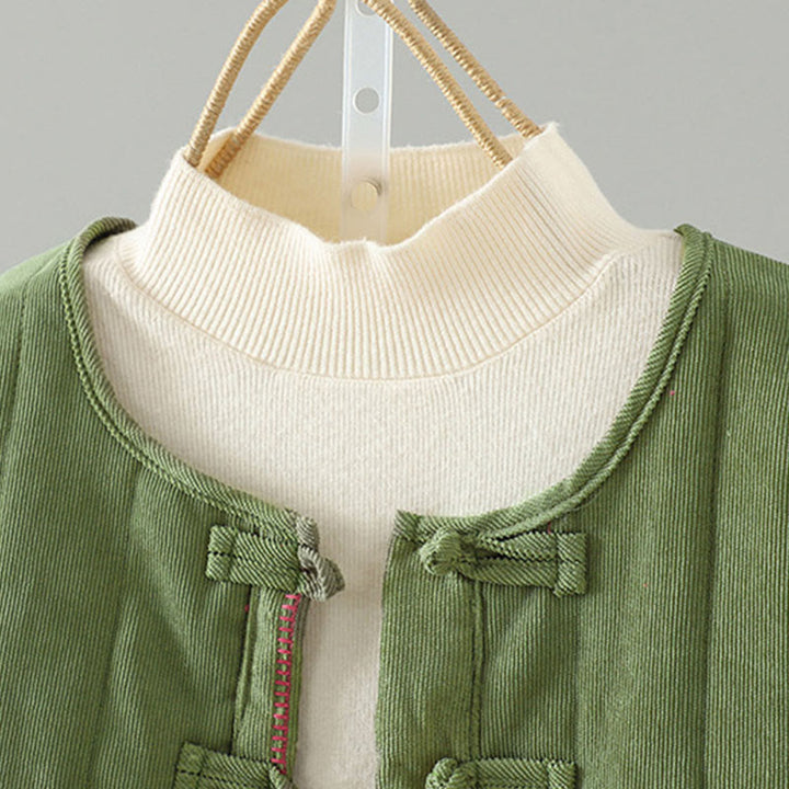 Giacca da donna in cotone a maniche lunghe con bottoni a rana, semplice e semplice , Buddha Stones - image 11