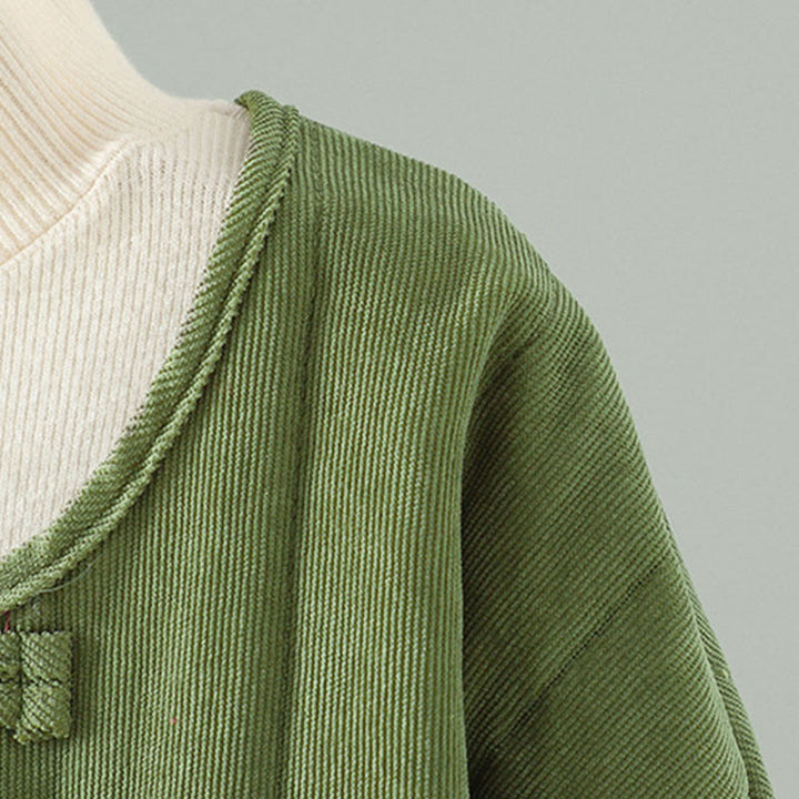 Giacca da donna in cotone a maniche lunghe con bottoni a rana, semplice e semplice , Buddha Stones - image 12