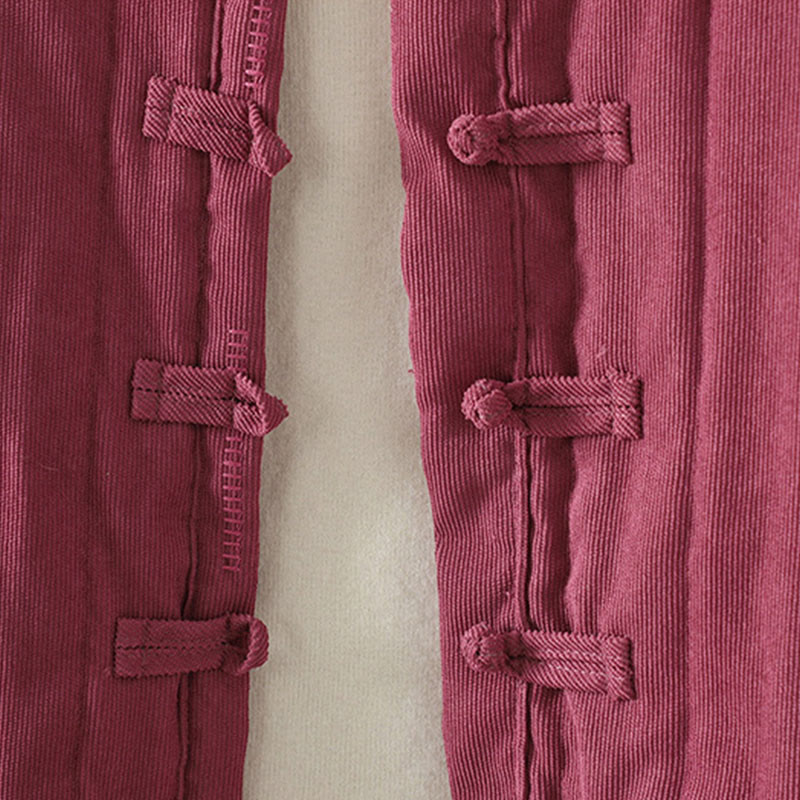 Giacca da donna in cotone a maniche lunghe con bottoni a rana, semplice e semplice , Buddha Stones - image 18