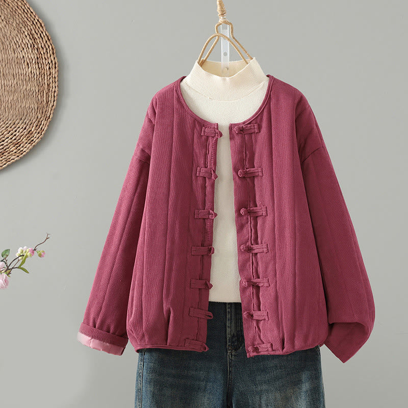 Giacca da donna in cotone a maniche lunghe con bottoni a rana, semplice e semplice , Buddha Stones - Rosa intenso - US14, UK/AU18, EU46 (2XL) - image 15