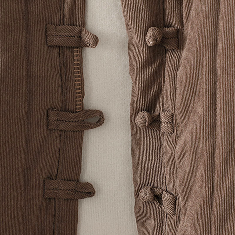 Giacca da donna in cotone a maniche lunghe con bottoni a rana, semplice e semplice , Buddha Stones - image 4