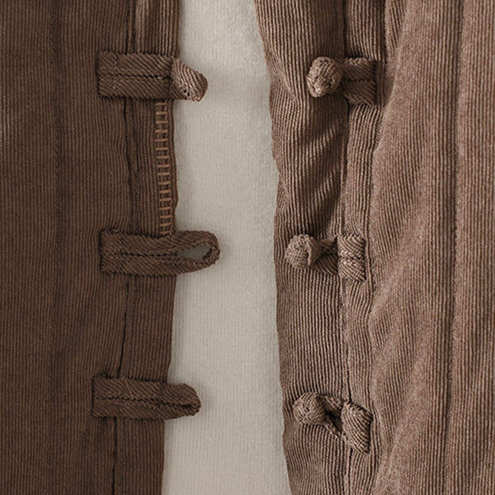 Giacca da donna in cotone a maniche lunghe con bottoni a rana, semplice e semplice , Buddha Stones - image 4