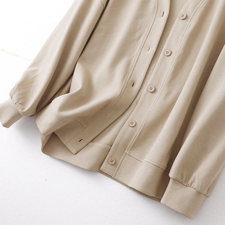 Giacca da donna in cotone a maniche lunghe con bottoni semplici Buddha Stones - image 2