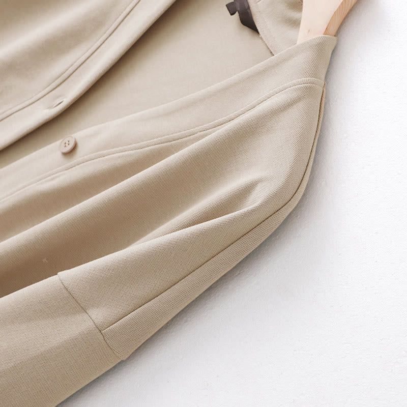 Giacca da donna in cotone a maniche lunghe con bottoni semplici Buddha Stones - image 3