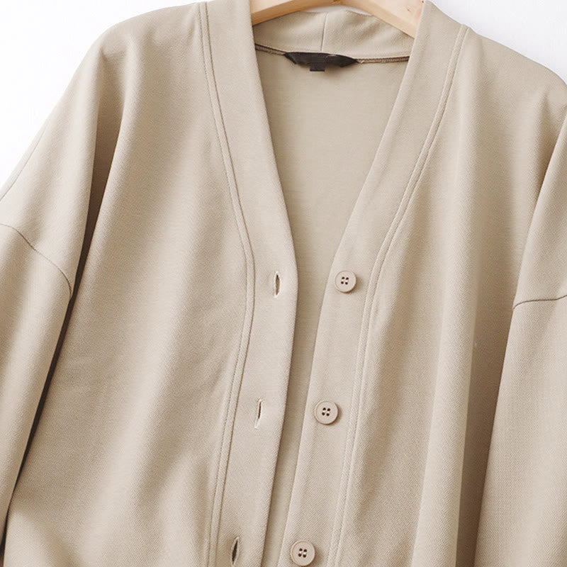 Giacca da donna in cotone a maniche lunghe con bottoni semplici Buddha Stones - image 7