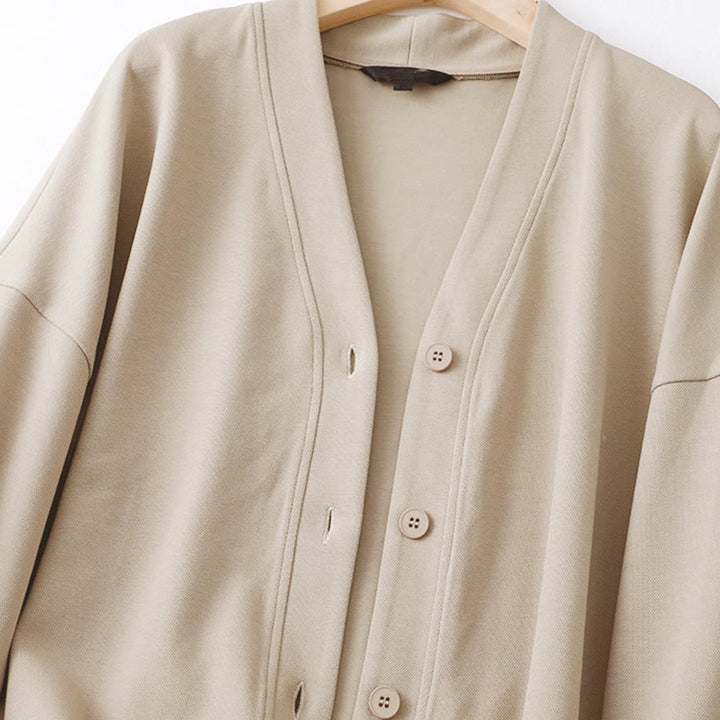 Giacca da donna in cotone a maniche lunghe con bottoni semplici Buddha Stones - image 7