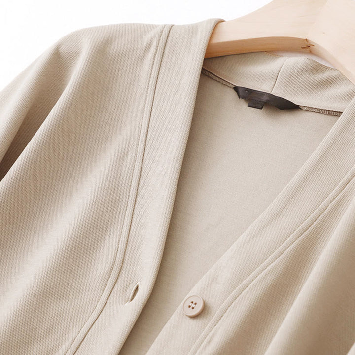 Giacca da donna in cotone a maniche lunghe con bottoni semplici Buddha Stones - image 8