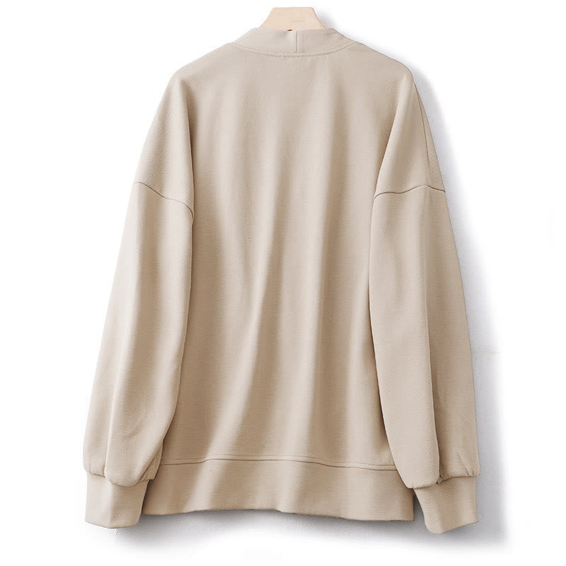 Giacca da donna in cotone a maniche lunghe con bottoni semplici Buddha Stones - image 1